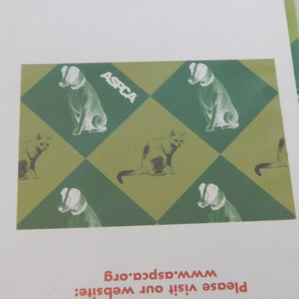 ASPCA Holiday Gift Wrap Sheets Sealed Packs 4 Sheets Total 2 Patterns Gift Tags